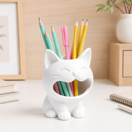 3D Printed Cat Shaped Candy Bowl Cute Cat Storage Container Desktop Pen Holder