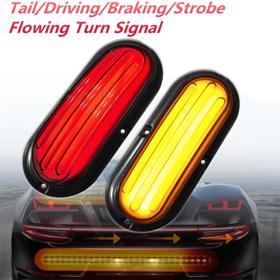 2 Pcs 74 Led Car Flowing Turn Signal Brake Tail Lamp Driving Light Strobe Lamp
