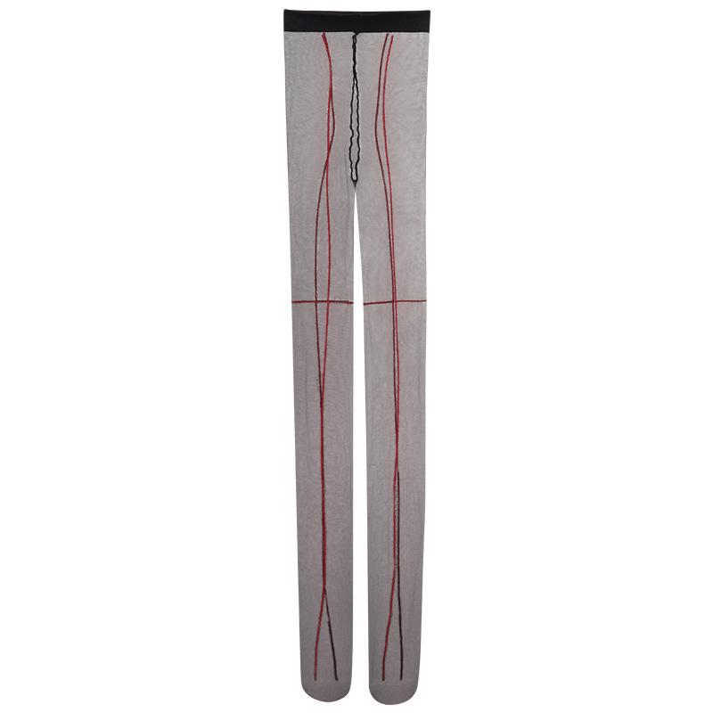 Calze Sexy a Strisce Verticali Red Pepper Disco Nightclub per Donna - Collant Snellenti per Gambe Bellissime.