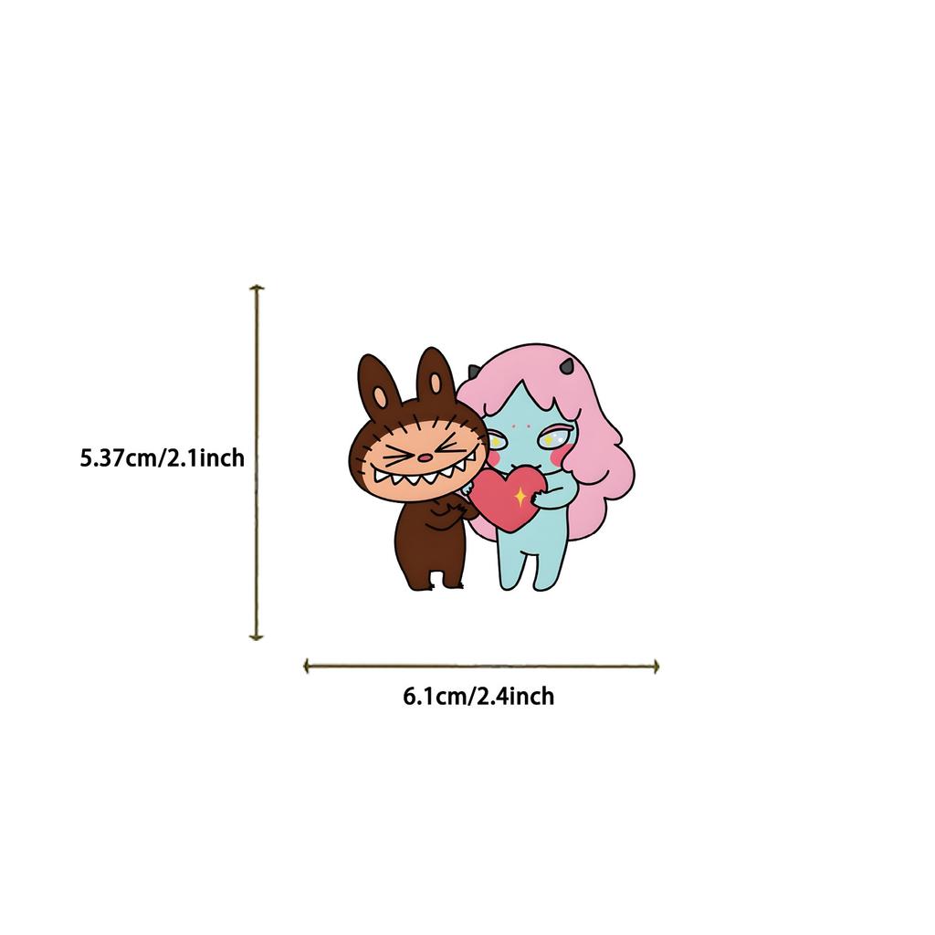 Lot de 10/50 autocollants Labubu mignons, motif dessin animé Kawaii, pour bouteille d'eau, pour enfants et adolescents, en vinyle imperméable, esthétiques, pour ordinateur portable