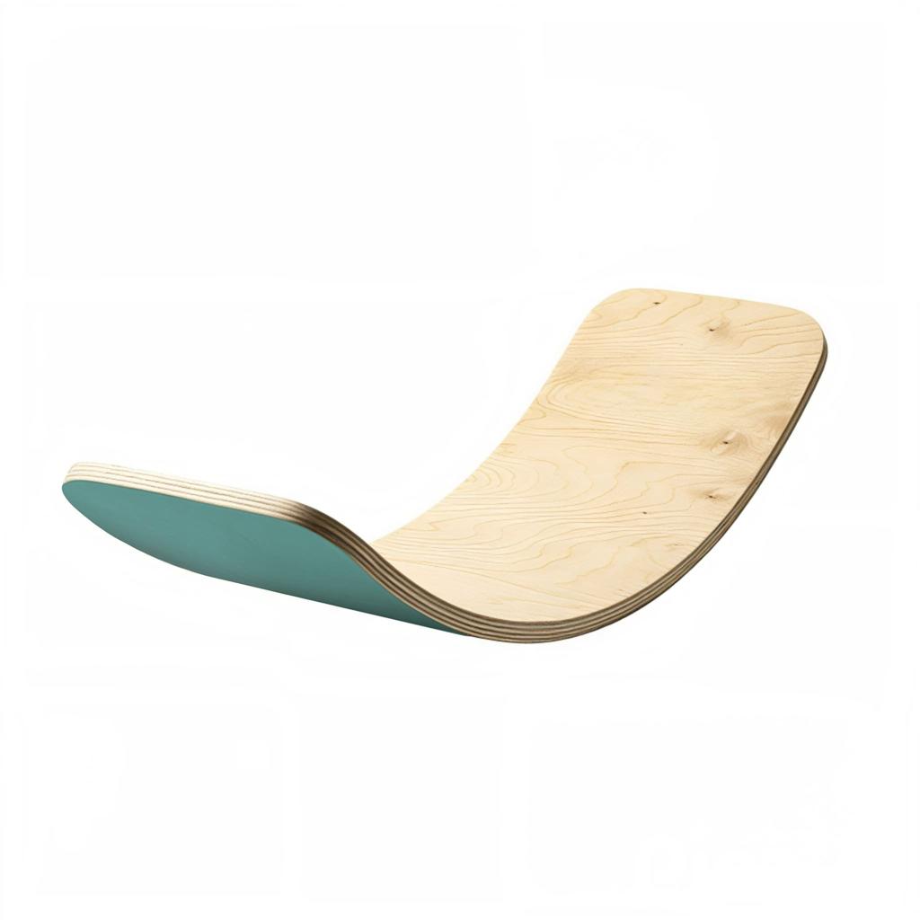 Wooden Balance Board Wobble Rocker Board Body Balancing Activity Training Toy Lama Smile turquoise