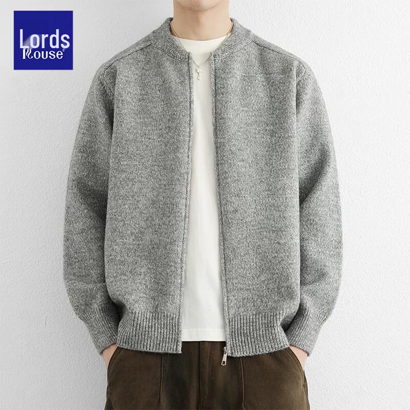 Cardigan lavorato a maglia con zip oversize stile americano da uomo Loz