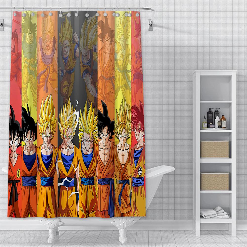 Anime B-balls Shower Curtain Waterproof Polyester Fabric Paint Bath Curtains B-balls Bathroom Decor D-dragons Curtain With Hook