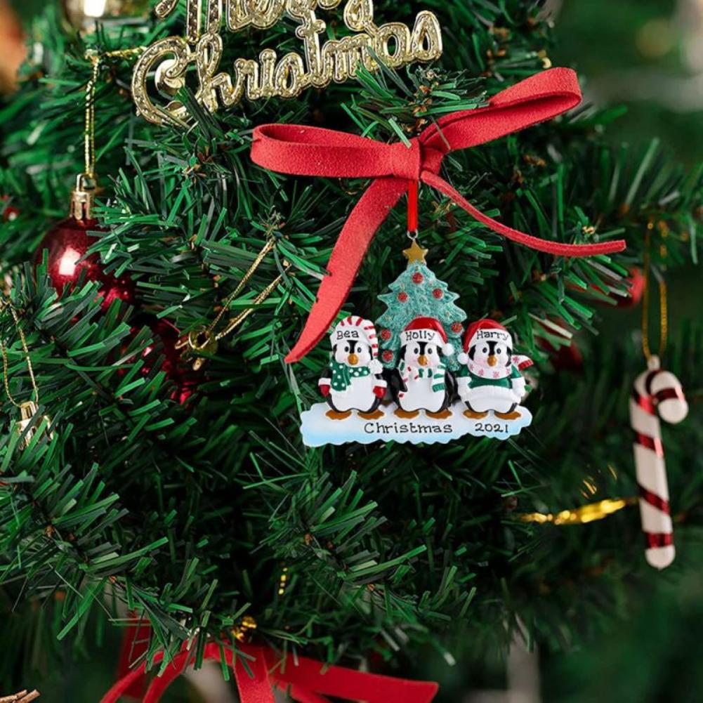 Cute Penguin Family Pendant Xmas Christmas Tree Decoration Drop Ornaments Gift 2022 New Year Party For Home Decor