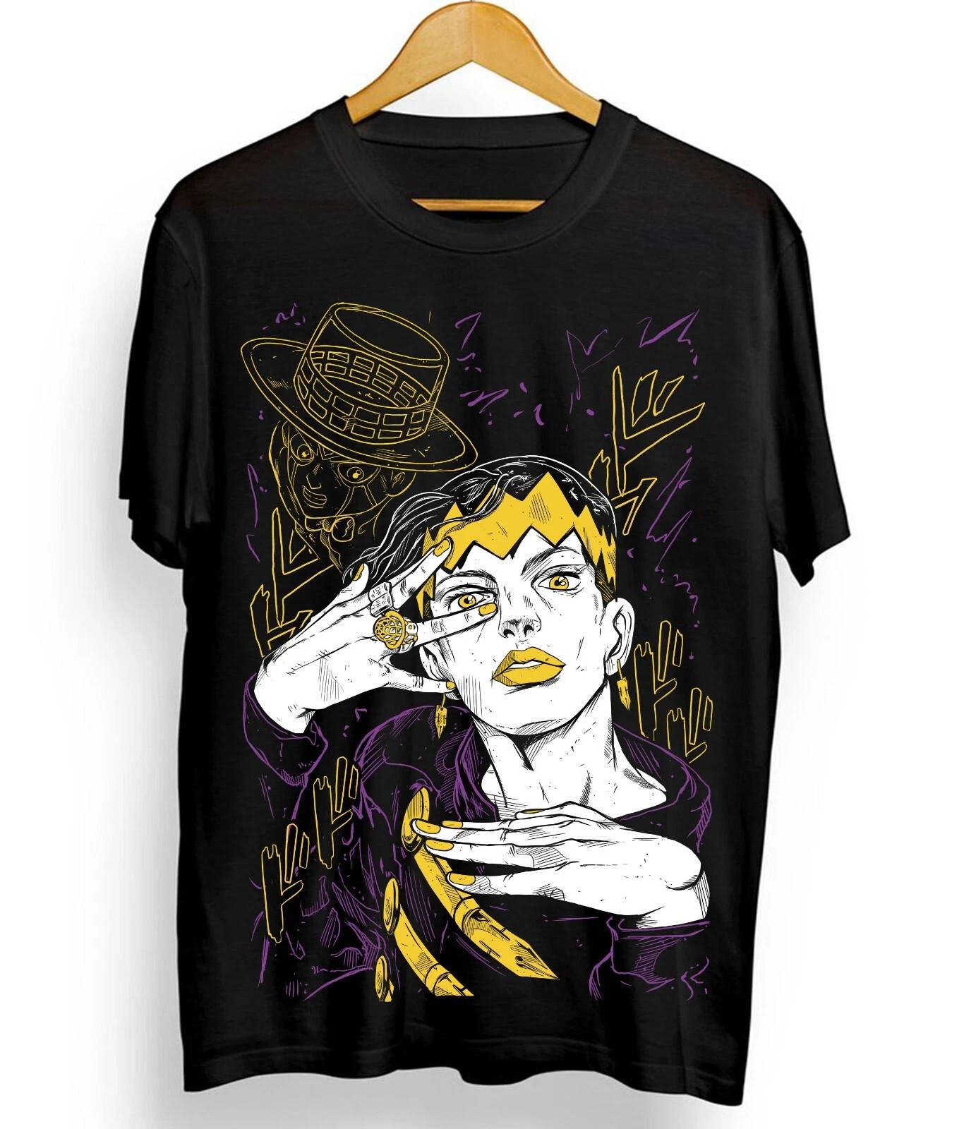 Rohan Kishibe T-Shir Jojo s Bizarre Giorno Giovanna anime Black All Size Unisex T-Shirt XXXXL