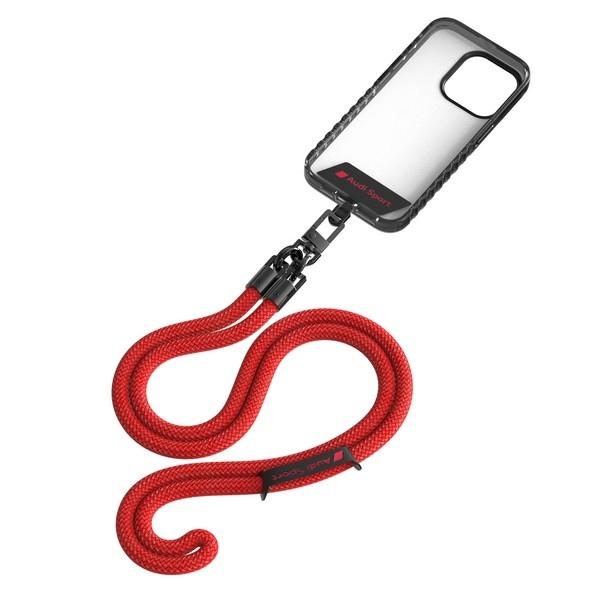 Audi Snur universal pentru telefon 120 cm 10 mm crossbody roșu/roșu Aus-Cbl10-Rsq/D1-Rd