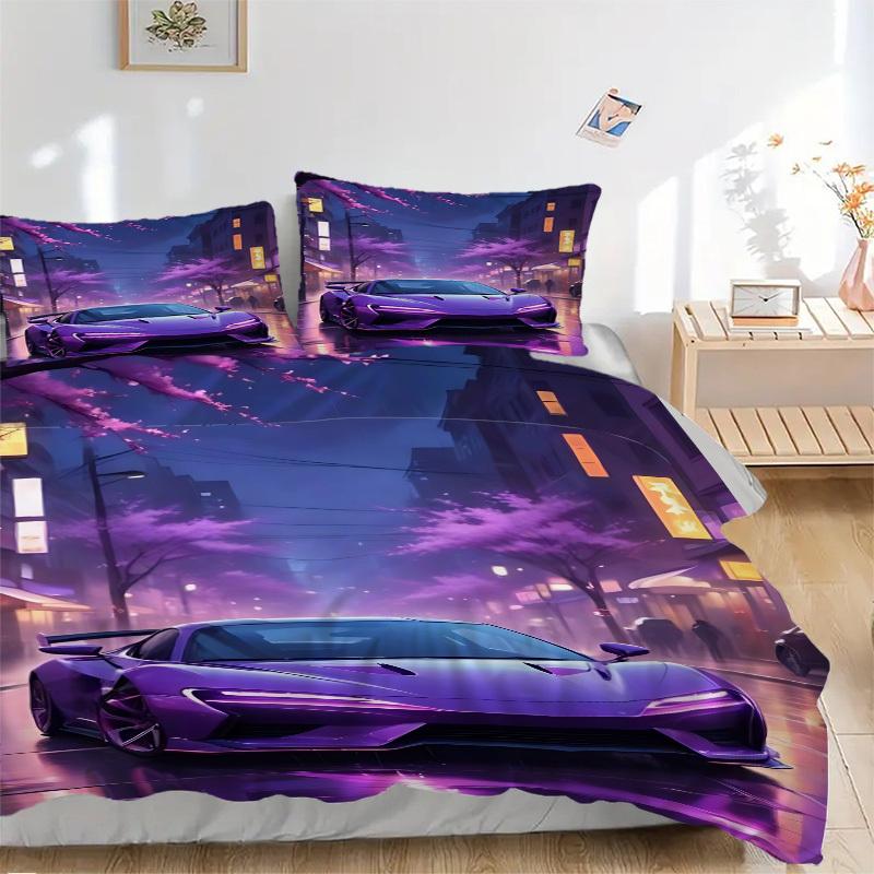 

3pcs Futuristic Car Cover Set, 1 Cover + 2 Pillowcases (No Insert), Bedding for All Seasons, Bedding,Bedroom Decor yy250922049 135x200cm