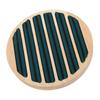 Wood 6 Slots Round Shape Ring Earring Storage Tray Green Flannel Display Jewelry Holder