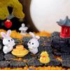 Handmade Rabbit Figurines Micro Landscape Moon Cake Model Cute Bunny Ornaments  Outdoor