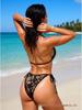 Bikini Due Pezzi Nero in Pizzo con Scollo all'Americana da Donna