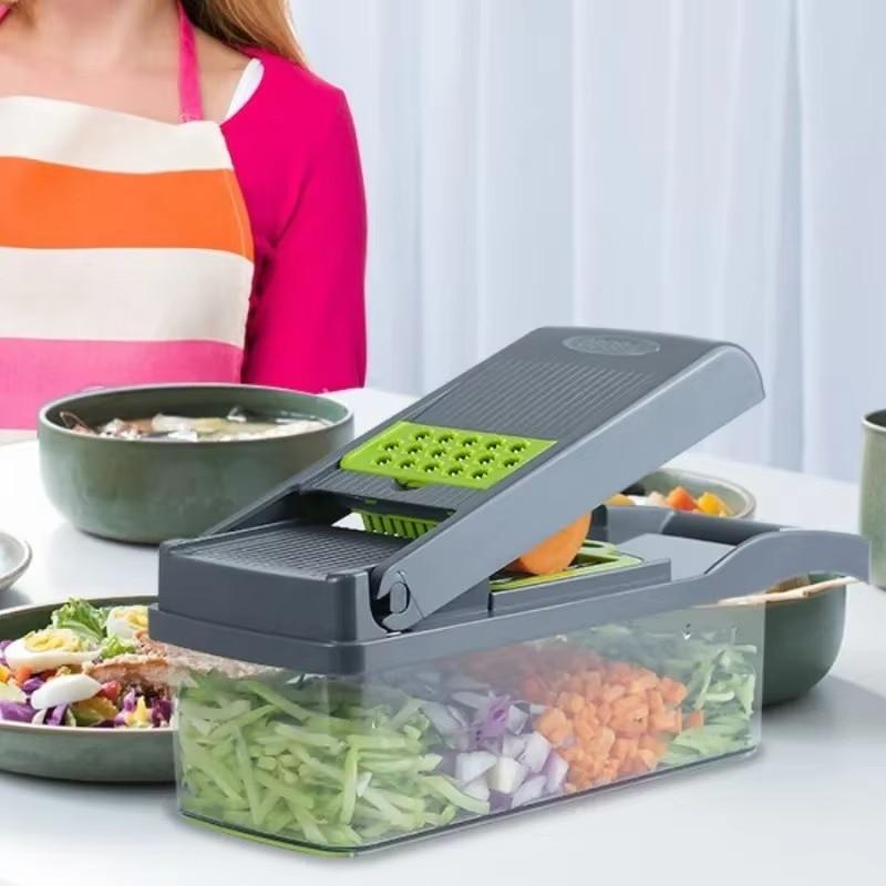 15 In 1 Vegetable Chopper, Multifunctional Food Processor for Fruits and Vegetables, Compact Size Manual Cu Cutter, Feliator
