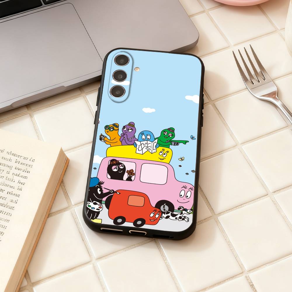 Les B-Barbapapa Family Phone Case For Samsung Galaxy A73,A72,A71,A70,A53,A52,A51,Others Soft Black Shell
