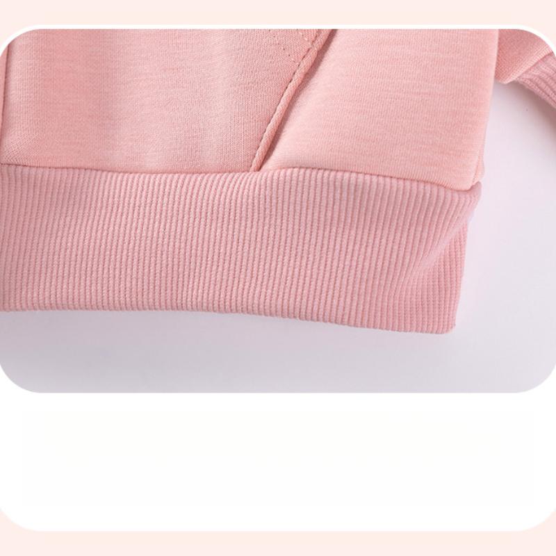 Bluza dziecięca Jesienna z polarową podszewką Jednokolorowa kurtka Urocza bluza z kapturem dla niemowlaka