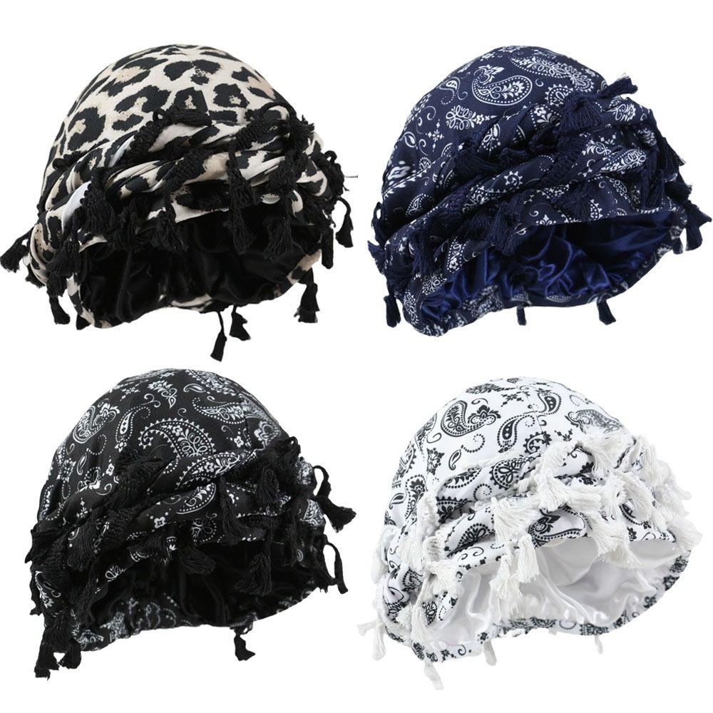 Tassel Twist Head Wraps Cashew Print Durag For Men Unisex Hair Wrap Scarf  Fashion Accessory