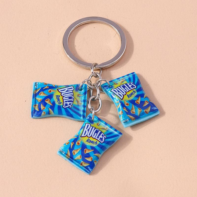 Fashion Resin Food Snacks Potato Chips Keychain for Women Handmade Keychains Car Key Handbag Pendant Jewelry Gifts