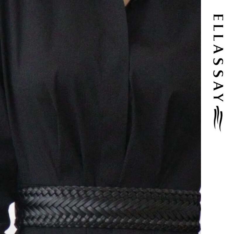 ELLASSAY Women's Elegant A-Line Waisted Shirt Dress