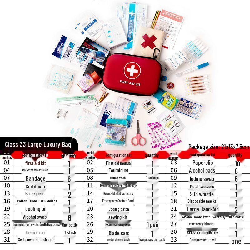 Portable Outdoor First Aid & Emergency Self-Rescue Kit