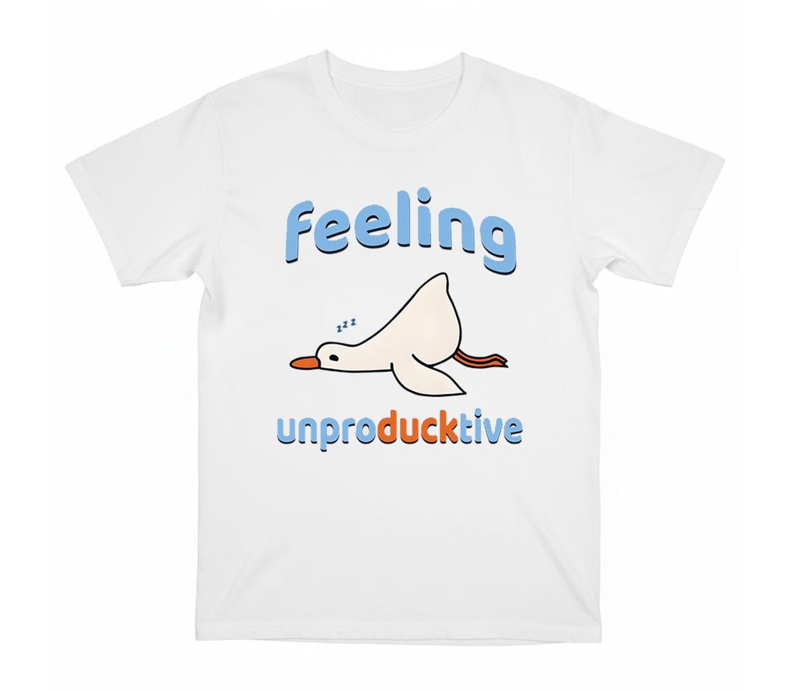 Feeling Unproducktive Funny Duck shirt, Gift for Duck Lover, Duck Lover Shirt, Duck Shirt, Vintage Duck, Retro Duck Shirt, Duck meme shirt 4XL