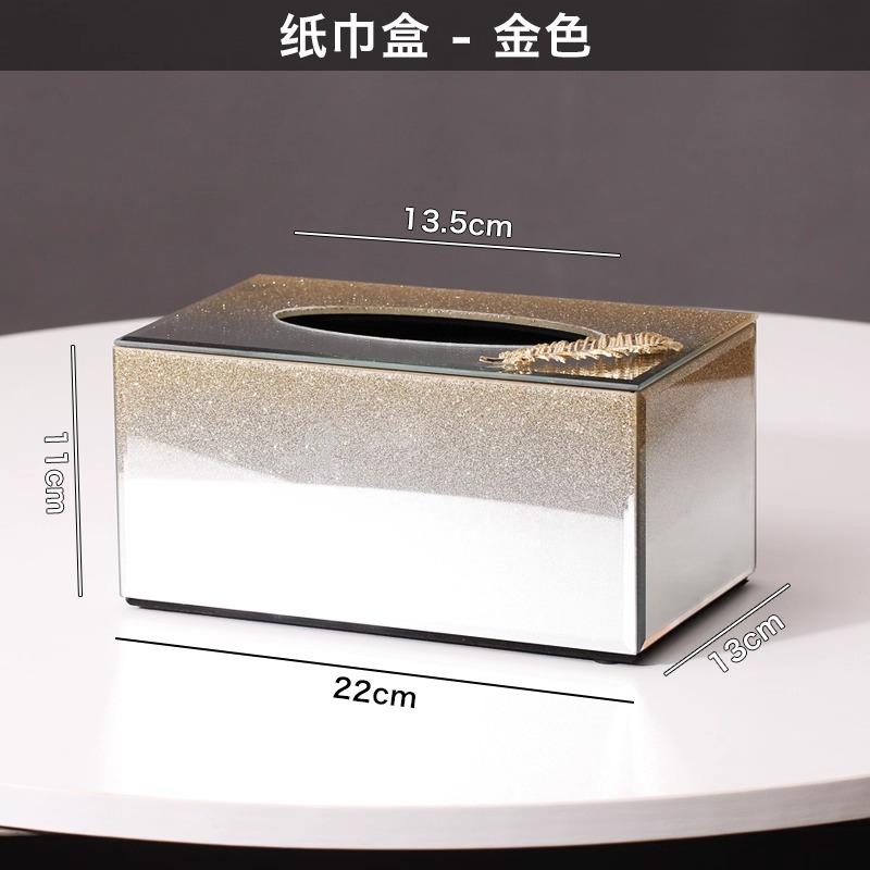 

Luxury Glass Tissue Box Paper Holder Napkin Storage Living Room Desktop Household Home Decoration