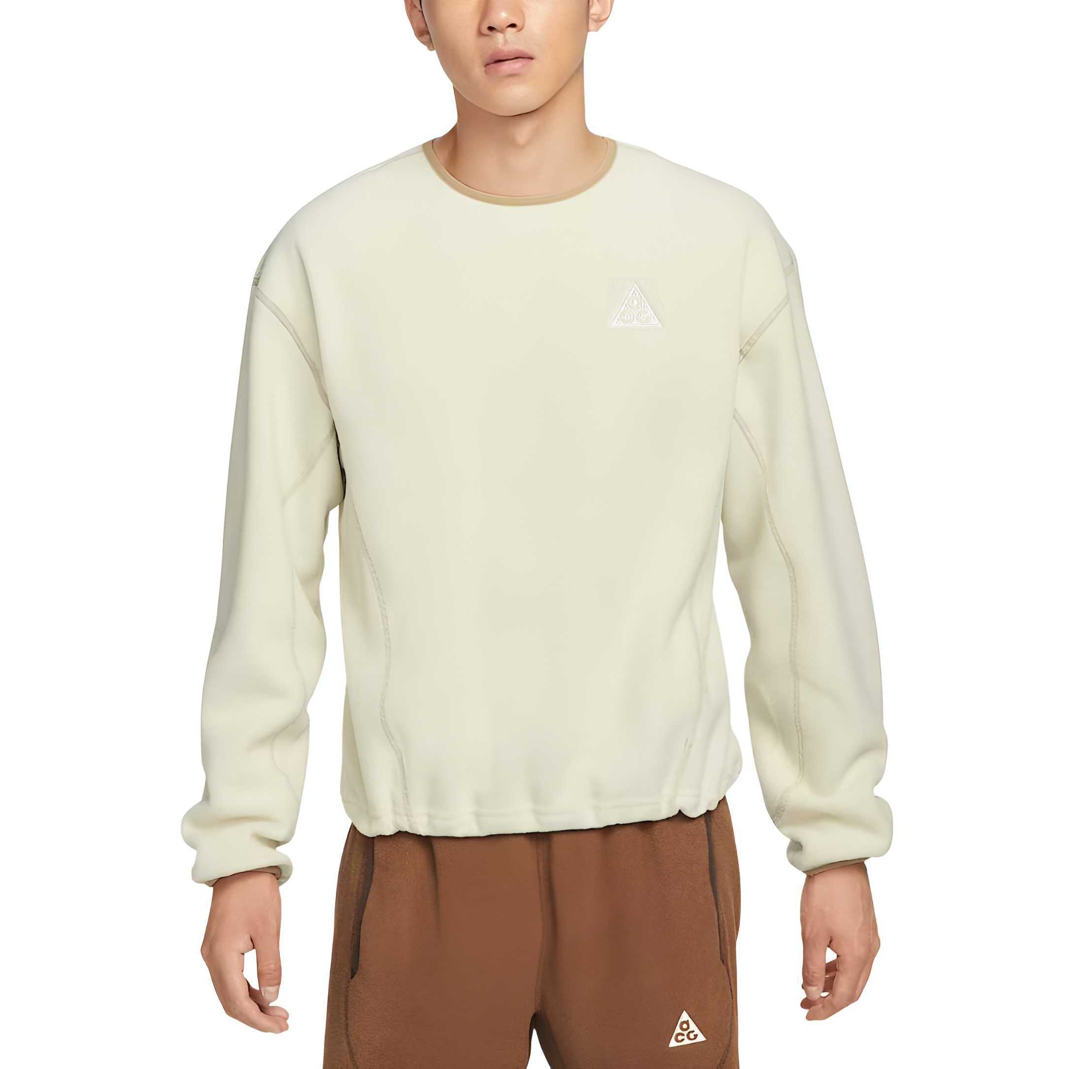 Nike Sportswear Club Fleece Men s Crew Neck Sweatshirt Cream Yellow HV1118-229 L