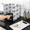 Kitchen Splatter Guard Cooking Modern Leaf Print Foldable Heat Resistant Nonstick 3 Sided Heat-resistant Splash Frying Stove Top Oil-proof Grease