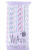 Paper Straws Pastel Stripes Mix Color 200X6Mm / 100 Pcs