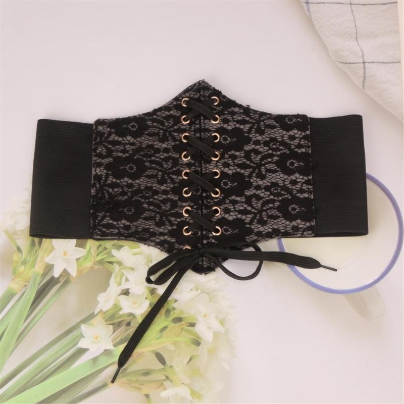 Western Styles Black Corset Leather Belt Women Gothicism Styles Waistband for Women Fashion Accessory