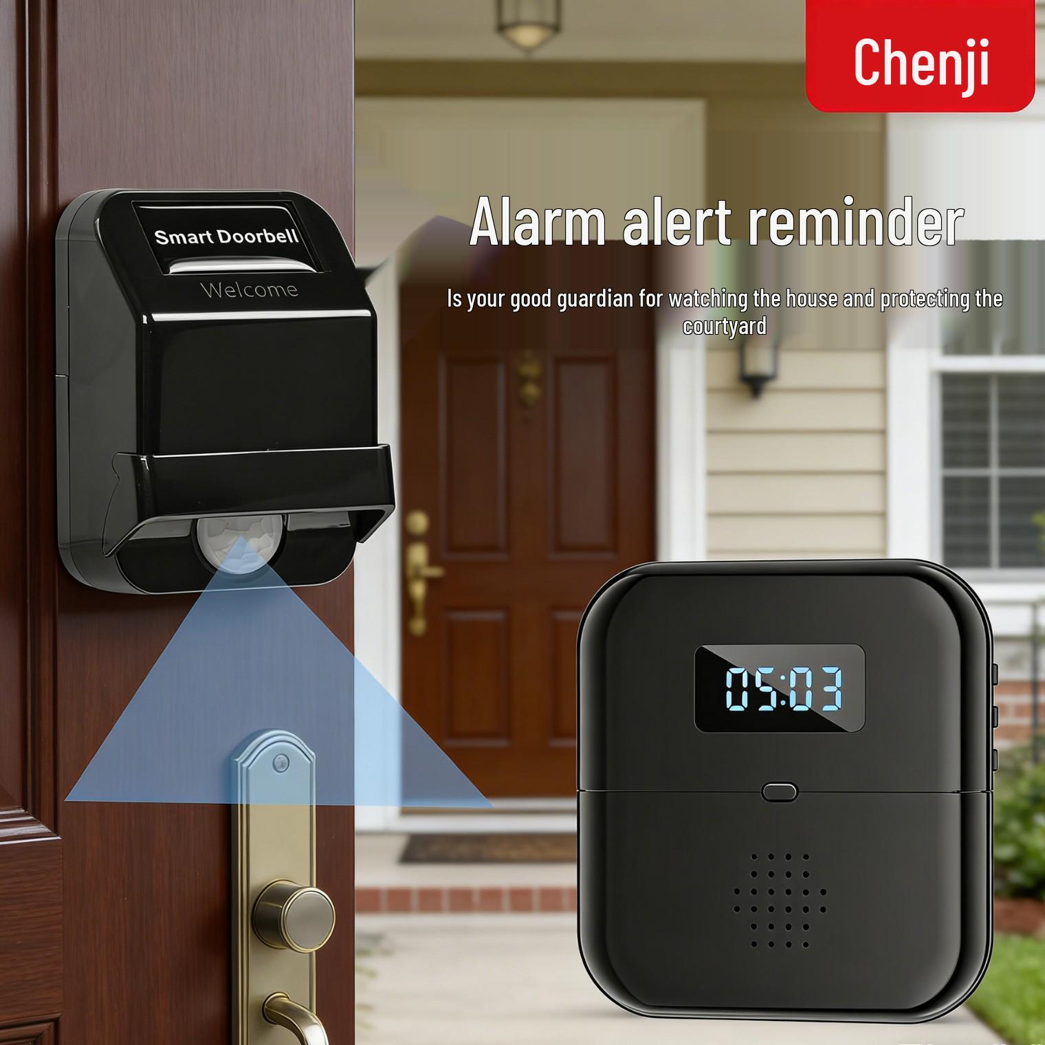 

Chenji Wireless Garage Doorbell & Magnetic Alarm System Receiver (Requires Pairing)