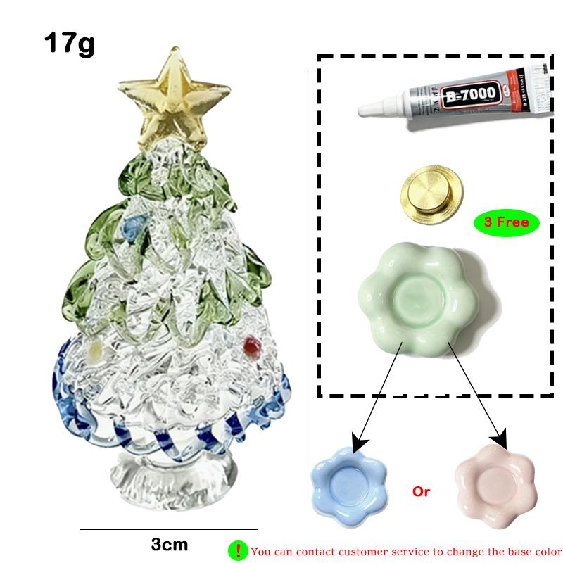 Glass Christmas Tree Ornament Ceramic Rotating Desktop Decoration Christmas Gift for Home Party Holiday Decor Decoration Props