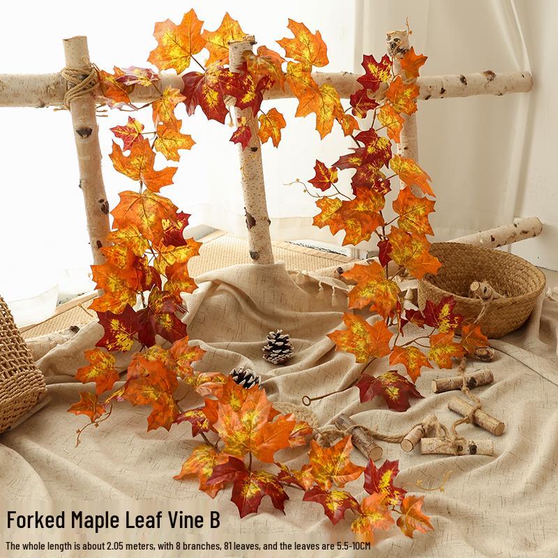 Artificial Red Maple Leaves for Indoor/Outdoor Decor and Landscaping