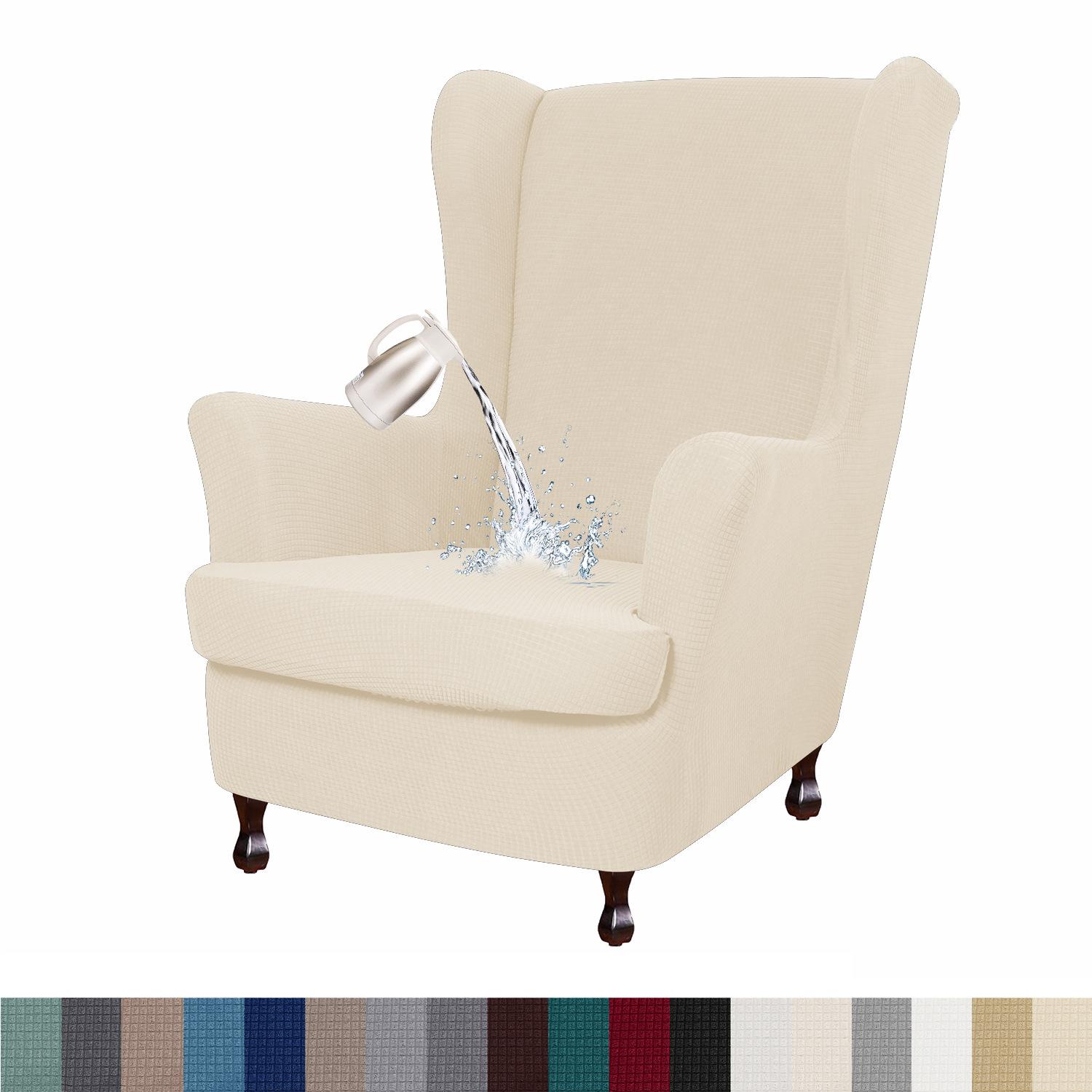 

Водонепроникний чохол для крісла Wingback 2 шт. Еластична тканина спандекс Wingback крісло чохол Wingback крісло чохол з еластичним дном для вітальні спальні W33xD36xH45inch