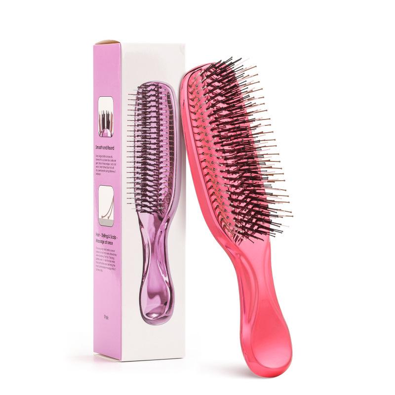 Zeus Electroplated Scalp Massaging Comb - Fine Needle, Wet & Dry Styling, Cleaning Comb Standard