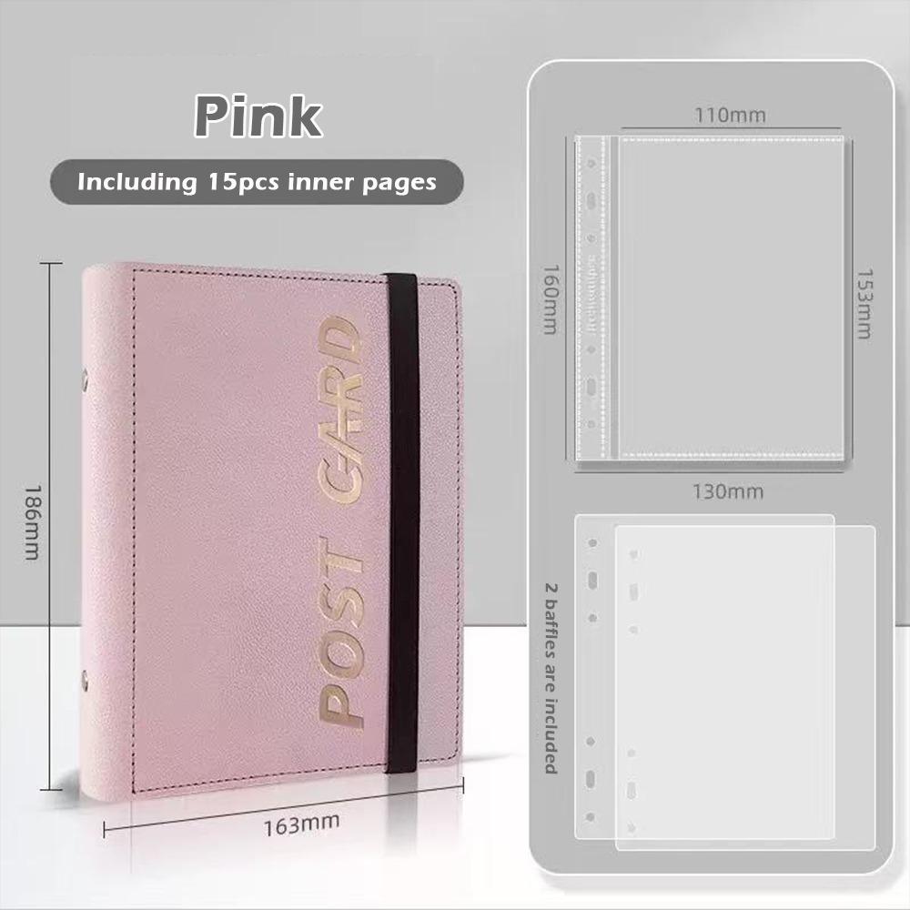 Large Capacity 6-inch Photocard Holder PU Leather Loose-leaf Photo Album Solid Color Idol Card Storage Booklet