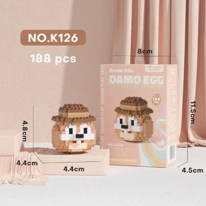 Stitch LinaBell Hello Kitty Sanrio Construction Blocks Damo Egg Cartoon Figrues Bricks Children's Assembly Playthings Model Present