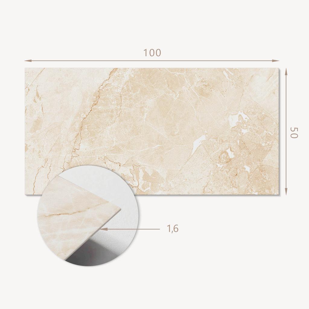 Ready-to-install Vinyl Panel with Decorative Print 100x50 Cm Elegant Marble Pattern