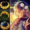 High Quality 6/7/10 Heads Sun Flower Ring Wire&Cloth 23X23×1cm Wedding Party Crown Hair Ornament Women Girl Birthday Favor