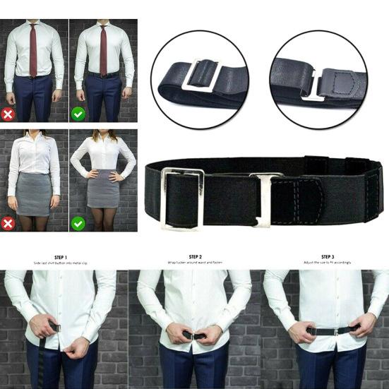 Cintura Regolabile per Camicia Uomo Donna Anti-piega Elastica con Passante