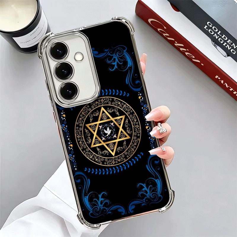 

David Jewish Star Symbol Plating Phone Case For Samsung A17 A07 A37 A57 A16 A56 A15 A55 A14 A54 A13 A53 A26 A36 A25 A35 A24 A34 Samsung A06 5G