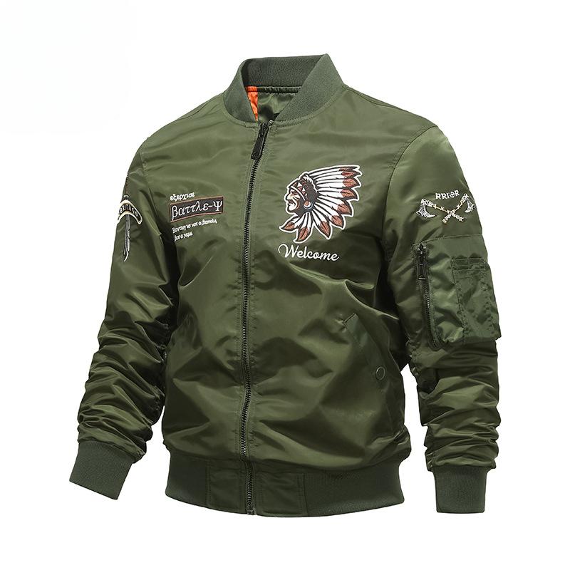 Frühling und Herbst Neue Jacke Herren Schwerindustrie Bestickte Baseballjacke Übergröße Jacke