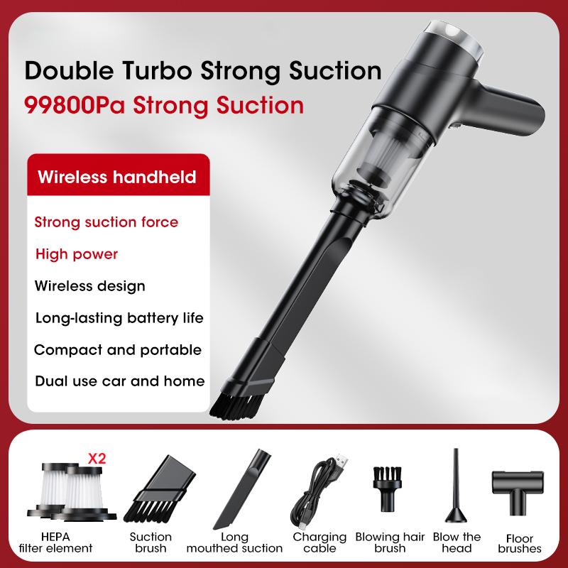 4-in-1 Car Vacuum Cleaner 99800Pa Wireless Air Dust Blower Gun for Car Home Portable Cleaning Appliance Cordless Vehicle Cleaner