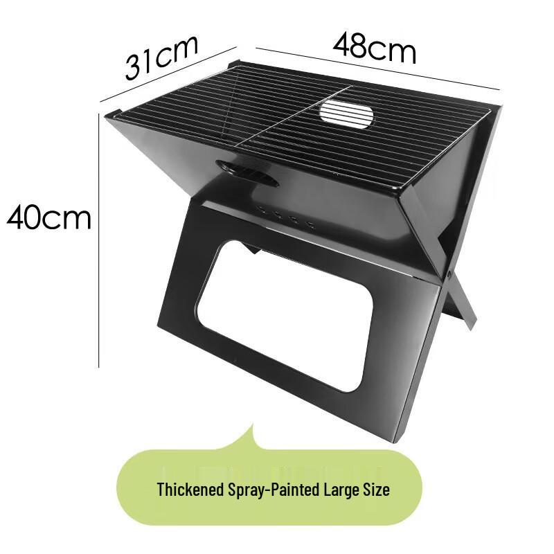 Zhishi Outdoor Portable Thickened Folding Stainless Steel BBQ Grill