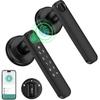 Fingerprint Door Lock, Smart Door knob, Biometric Door Lock, Bedroom Door knob with Code and App, Keypad Keyless Entry with Handle for Home Hotel