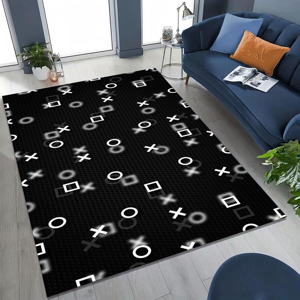 27 Stil Gamer Zone Game Controller Cartoon Spielzimmer Teppich für Schlafzimmer Wohnzimmer Sofa Zuhause Fußmatte Dekoration, Rutschfeste Bodenmatte