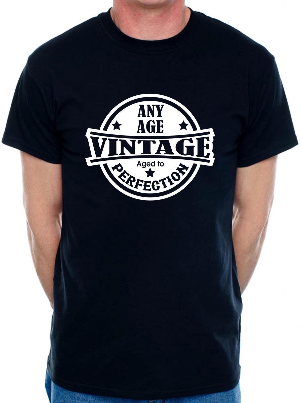 Personalised Men s T-Shirt Vintage Perfection Birthday Age Any Age Man s Tee 2XL