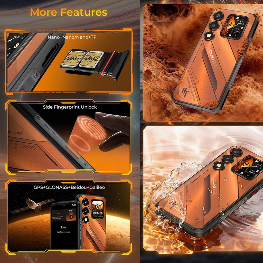 Oukitel WP66 Android 16 Smartphone, 36GB RAM+512GB ROM Smartphone 11000mAh, 6.6" 120Hz HD+ Screen, 32MP Camera