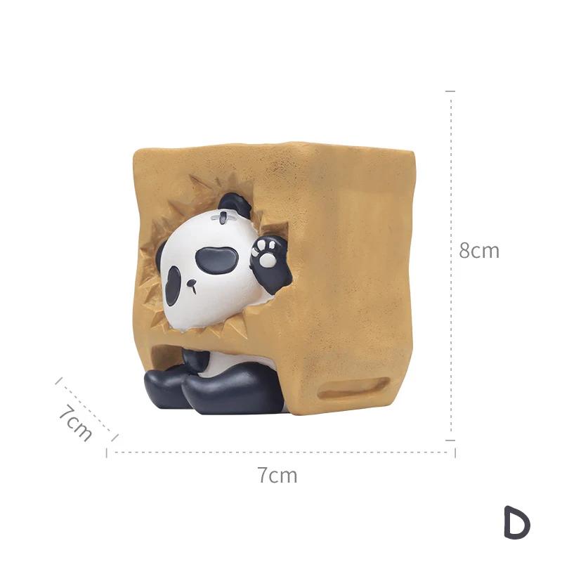 Panda in Box Theme Mini Flower Pot, Perfect Indoor Planters for Mini Succulents & Cacti, Cute Desk Pots for Home Decor