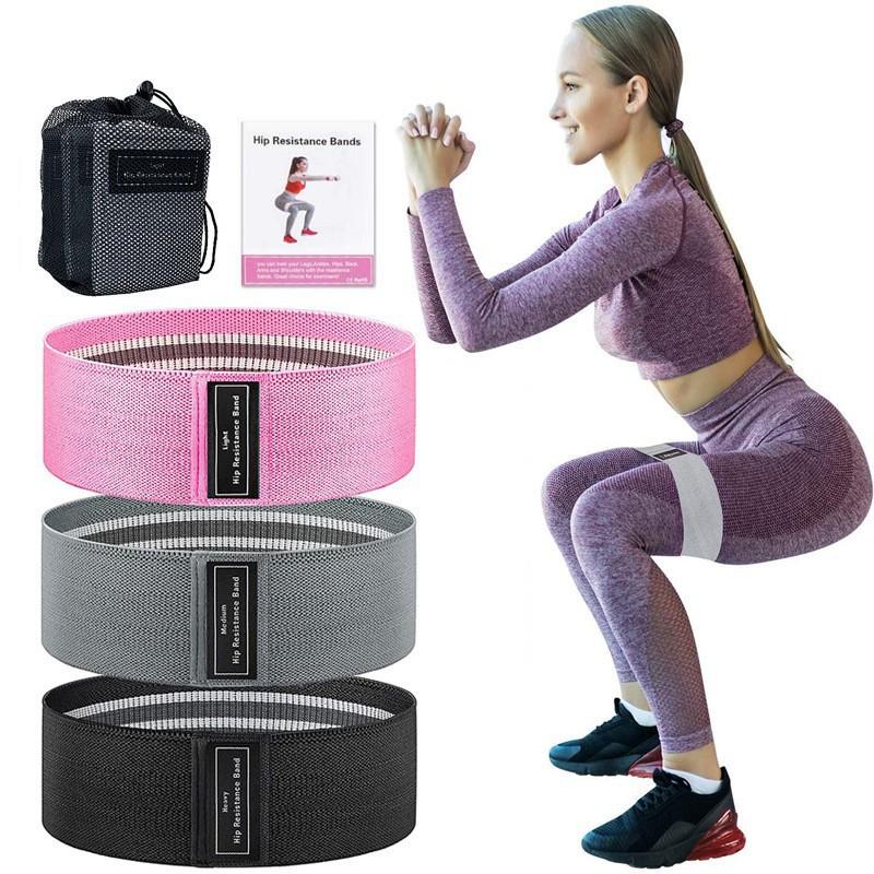 Fitness Yoga Elastic Band Polyester Cotton Buttocks Band Squat Resistance Pull Band Bodybuilding Elastic Ring