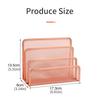 Desktop File Sorter Organizers 3 Compartments Metal Mesh Mail Sorter Space Saving Desk Book Magazine Stand 173x80x135mm