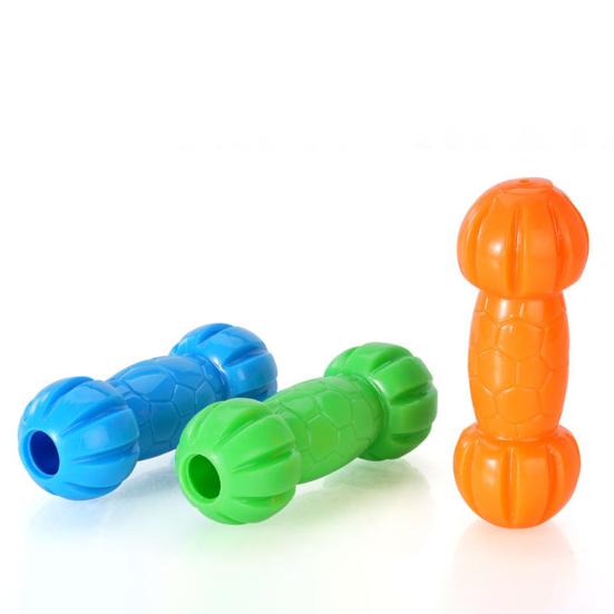 Hund Gnisslande Tuggdjur Gummi Hantel Valp Tandningsleksak Hund Godisdispenser Leksak för Små Mellanstora Hundar Tandrengöring