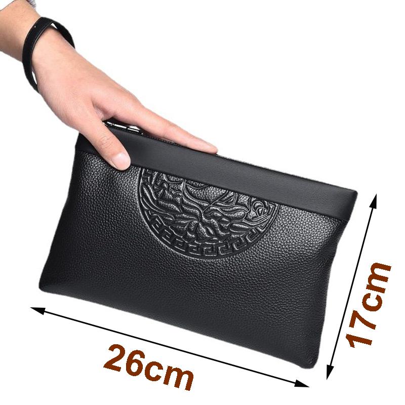 Men's Business Handheld Bag - Large Capacity Retro Leather Zipper Wallet, Fashion Clip Casual Purse for Work & Travel